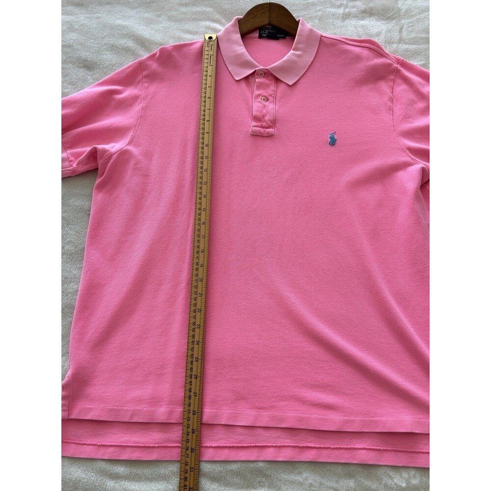 Polo Ralph Lauren Mens Shirt 2XL Neon Pink Pique Preppy Pony XXL Vintage - Picture 4 of 8